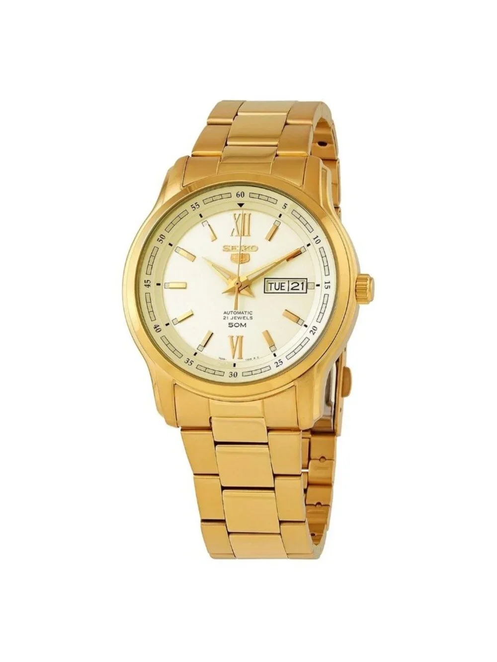 NWT Seiko 5 Automatic Champagne Dial Men's Watch K1S